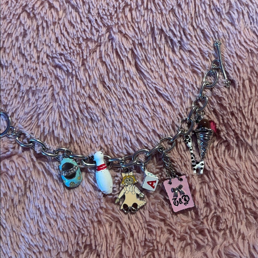 Juicy Couture Silver Charm Bracelet with Pink and Gold Accents - Picture 6 of 7
